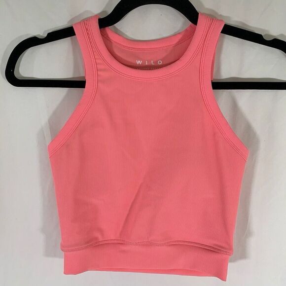 Wilo Other - WILO Sports Bra Women's XS Pink Ribbed Padded Pull On Melbourne Australia
